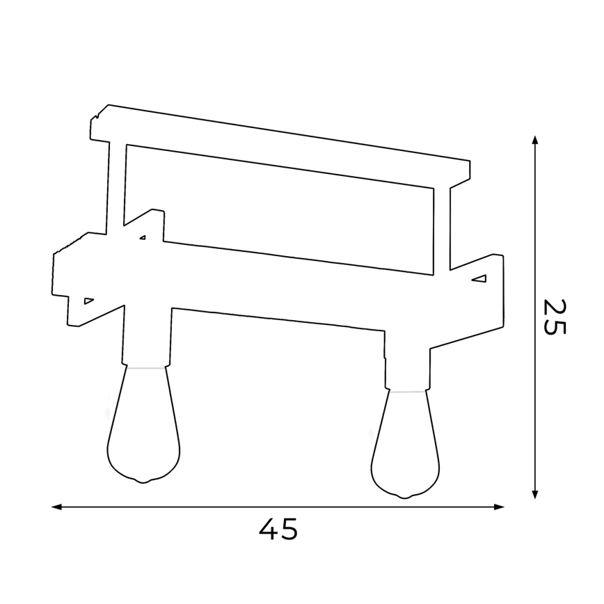 Lámpara de araña colgante HARD 2xE27/60W/230V