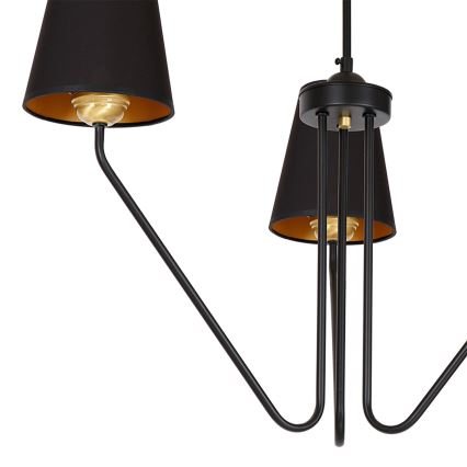 Lámpara de araña colgante VICTORIA 3xE27/60W/230V negro