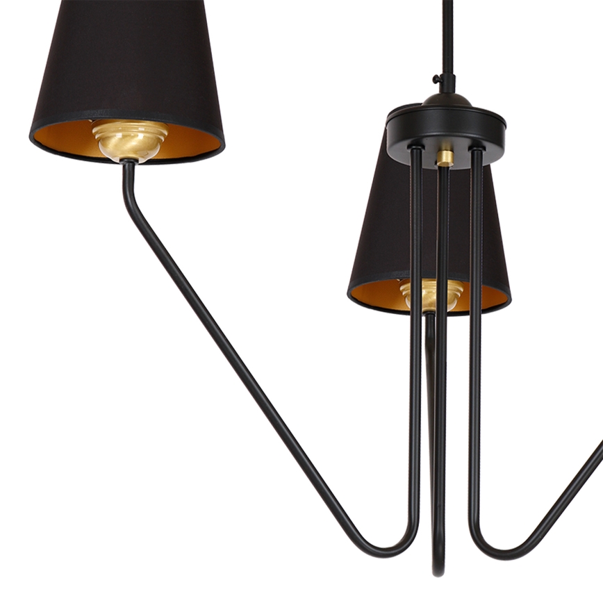 Lámpara de araña colgante VICTORIA 3xE27/60W/230V negro