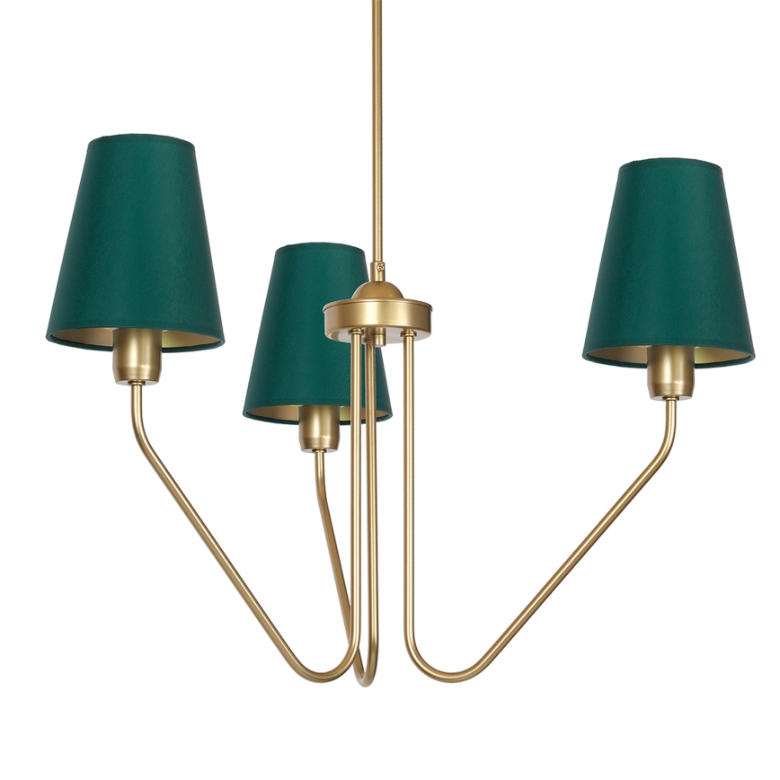 Lámpara de araña colgante VICTORIA 3xE27/60W/230V verde