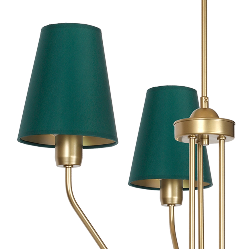 Lámpara de araña colgante VICTORIA 3xE27/60W/230V verde