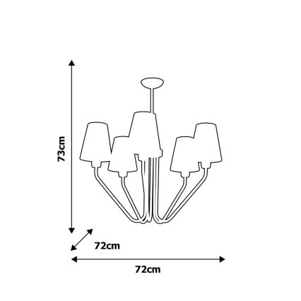 Lámpara de araña colgante VICTORIA 5xE27/60W/230V blanco