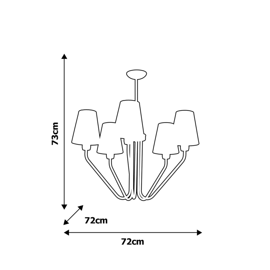 Lámpara de araña colgante VICTORIA 5xE27/60W/230V blanco