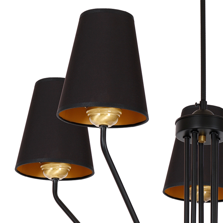 Lámpara de araña colgante VICTORIA 5xE27/60W/230V negro