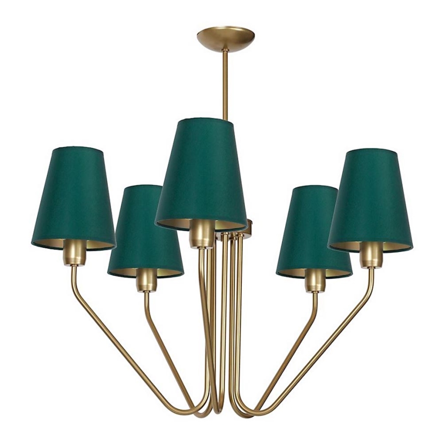 Lámpara de araña colgante VICTORIA 5xE27/60W/230V verde