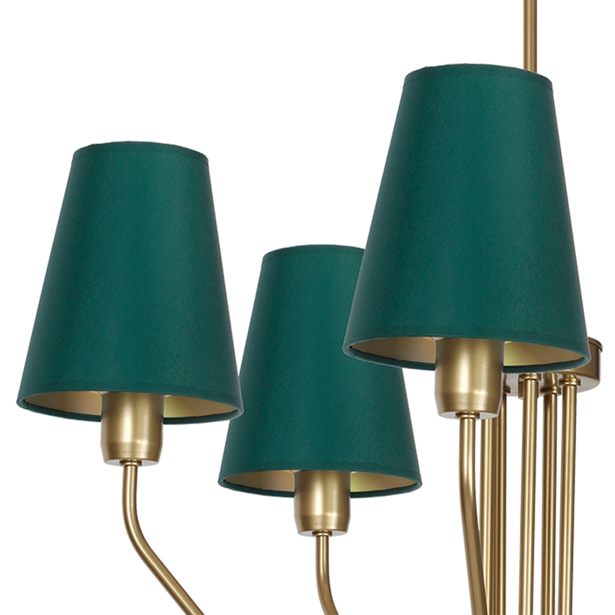 Lámpara de araña colgante VICTORIA 5xE27/60W/230V verde