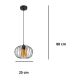 Lámpara de araña con cable CORRINI 1xE27/60W/230V Ø 25 cm negro/beige