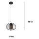 Lámpara de araña con cable CORRINI 1xE27/60W/230V Ø 25 cm negro/gris