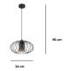 Lámpara de araña con cable CORRINI 1xE27/60W/230V Ø 34 cm negro/gris