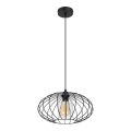 Lámpara de araña con cable CORRINI 1xE27/60W/230V Ø 34 cm negro/transparente