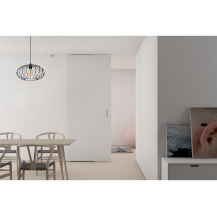 Lámpara de araña con cable CORRINI 1xE27/60W/230V Ø 34 cm negro/transparente