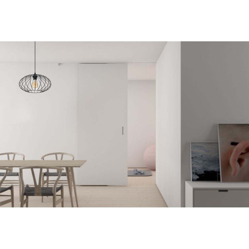 Lámpara de araña con cable CORRINI 1xE27/60W/230V Ø 34 cm negro/transparente