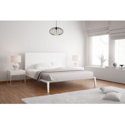 Lámpara de araña con cable CORRINI 1xE27/60W/230V Ø 34 cm negro/transparente