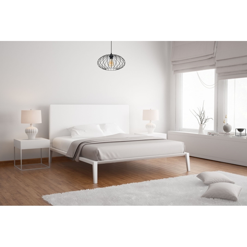 Lámpara de araña con cable CORRINI 1xE27/60W/230V Ø 34 cm negro/transparente