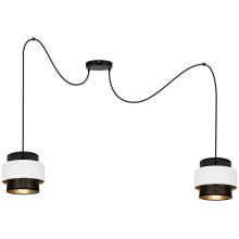 Lámpara de araña con cable NESS 2xE27/60W/230V negro/blanco