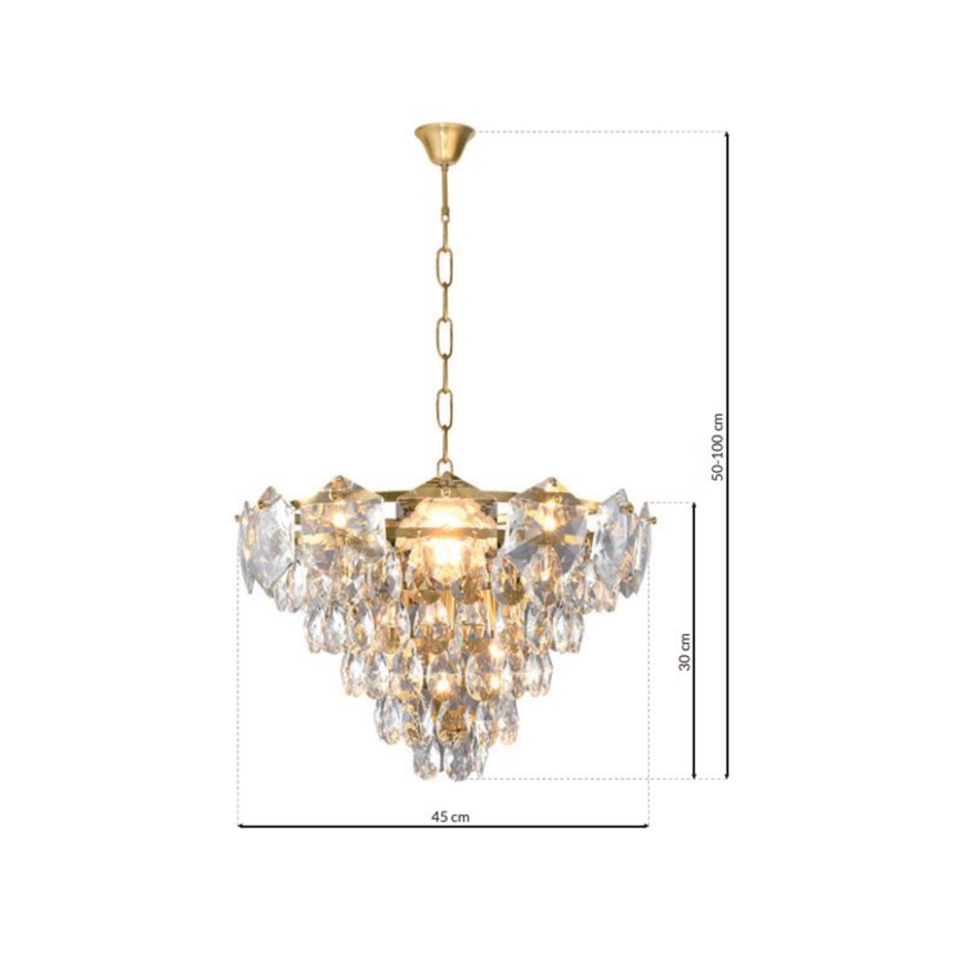 Lámpara de araña con cadena SELENA 6xE14/40W/230V dorado