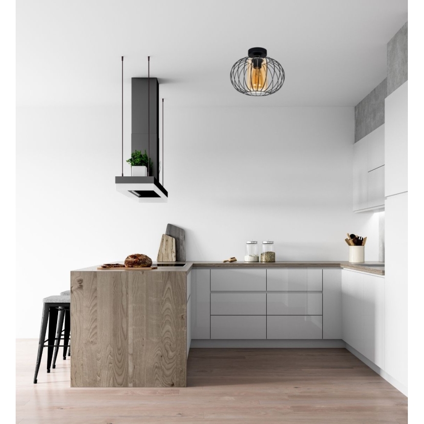 Lámpara de araña CORRINI 1xE27/60W/230V Ø 25 cm negro/beige