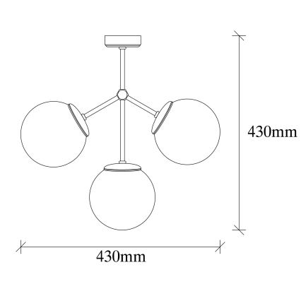 Lámpara de araña DAMAR 3xE27/40W/230V