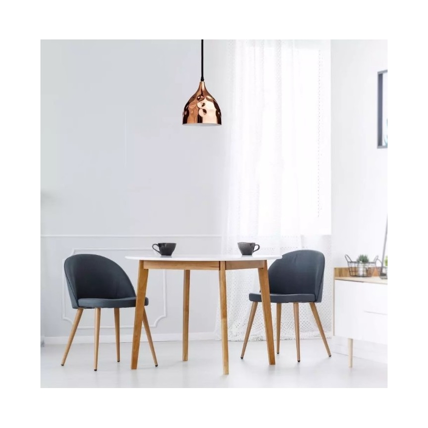 Lámpara de araña de cable 1xE27/60W/230V oro rosa