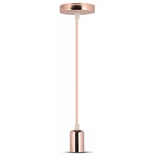 Lámpara de araña de cable 1xE27/60W/230V oro rosa
