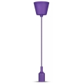 Lámpara de araña de cable 1xE27/60W/230V púrpura