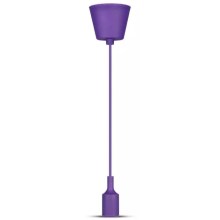 Lámpara de araña de cable 1xE27/60W/230V púrpura