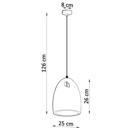 Lámpara de araña de cable BUKANO 1xE27 / 60W / 230V