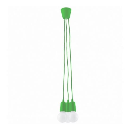 Lámpara de araña de cable DIEGO 3xE27/60W/230V verde