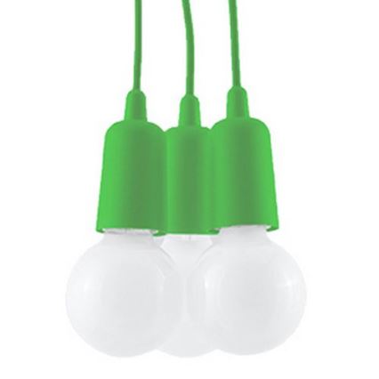 Lámpara de araña de cable DIEGO 3xE27/60W/230V verde