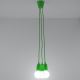 Lámpara de araña de cable DIEGO 3xE27/60W/230V verde