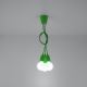 Lámpara de araña de cable DIEGO 3xE27/60W/230V verde