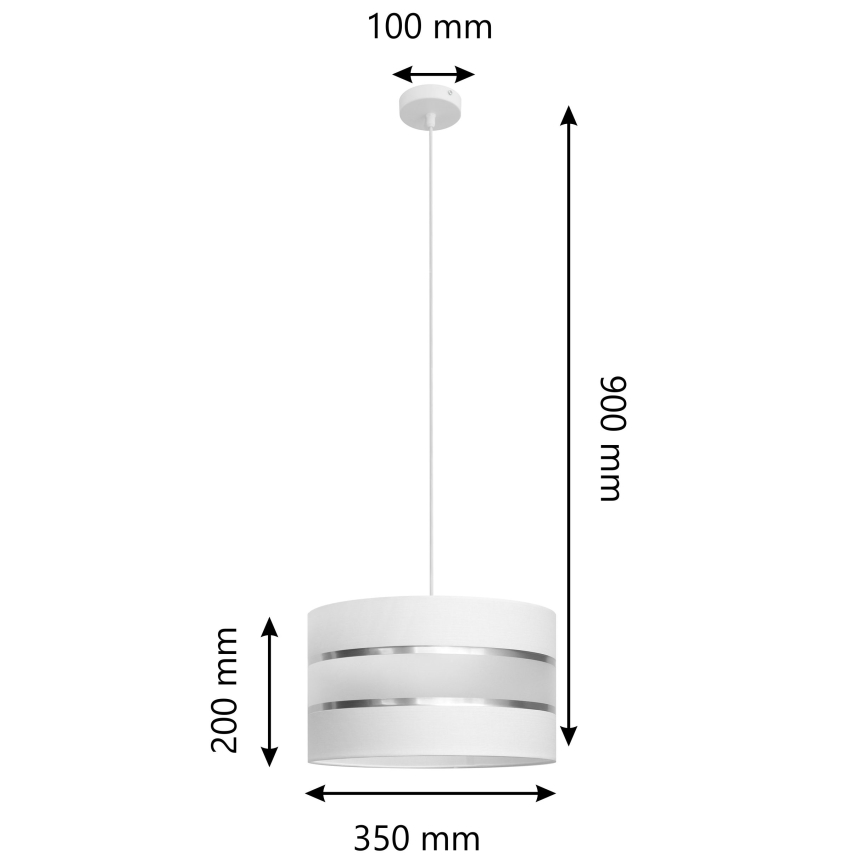Lámpara de araña de cable HELEN 1xE27/15W/230V ø 35 cm blanco