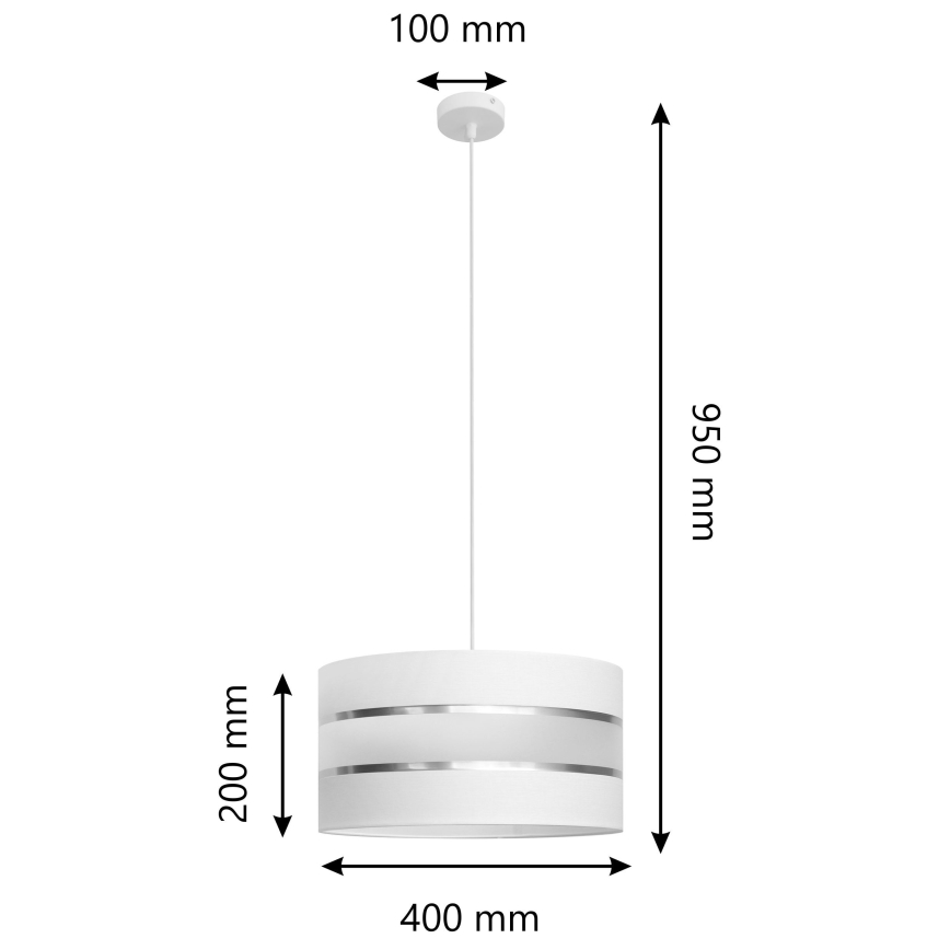 Lámpara de araña de cable HELEN 1xE27/15W/230V ø 40 cm blanco