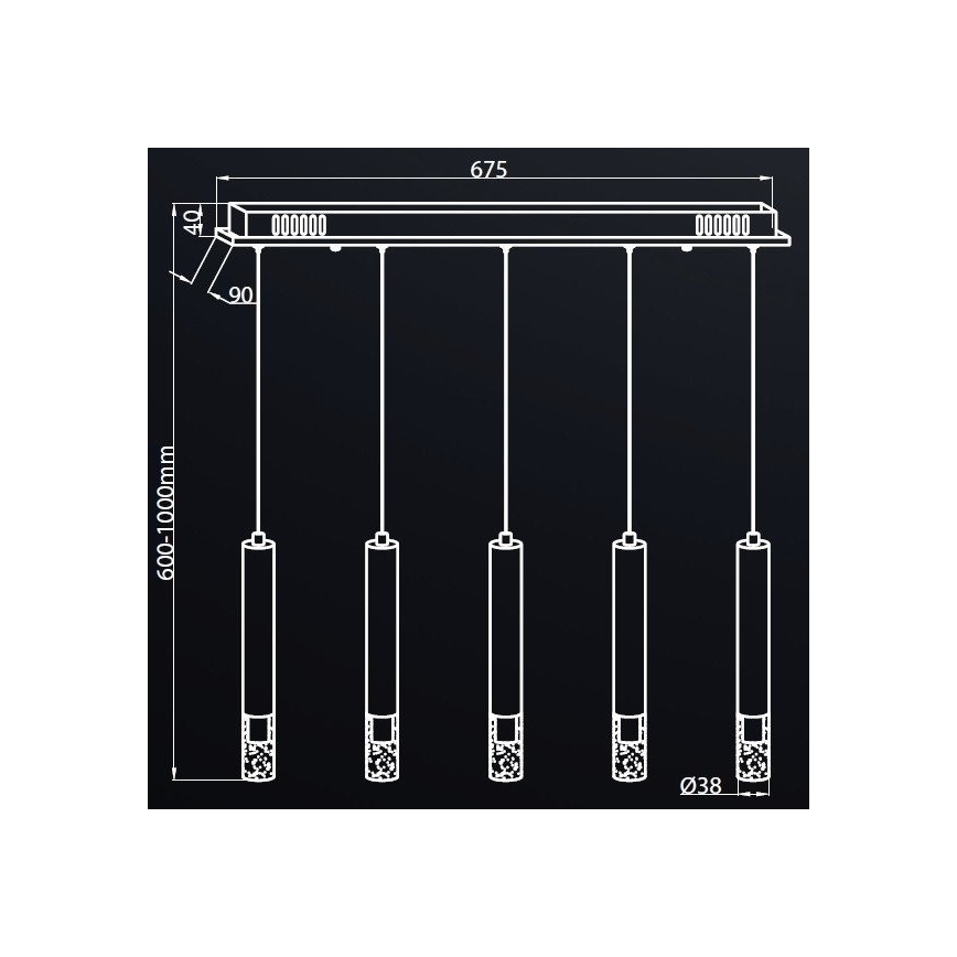 Lámpara de araña de cable LED ALBA 5xLED/25W/230V blanco