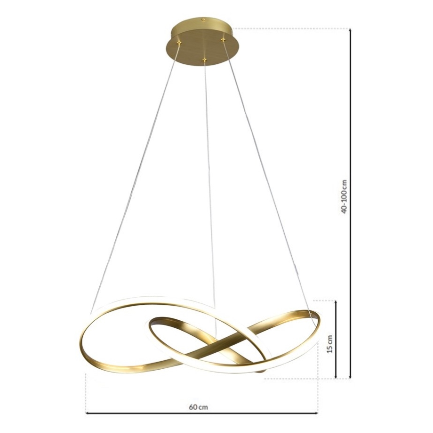 Lámpara de araña de cable LED CAPPIO LED/36W/230V dorado