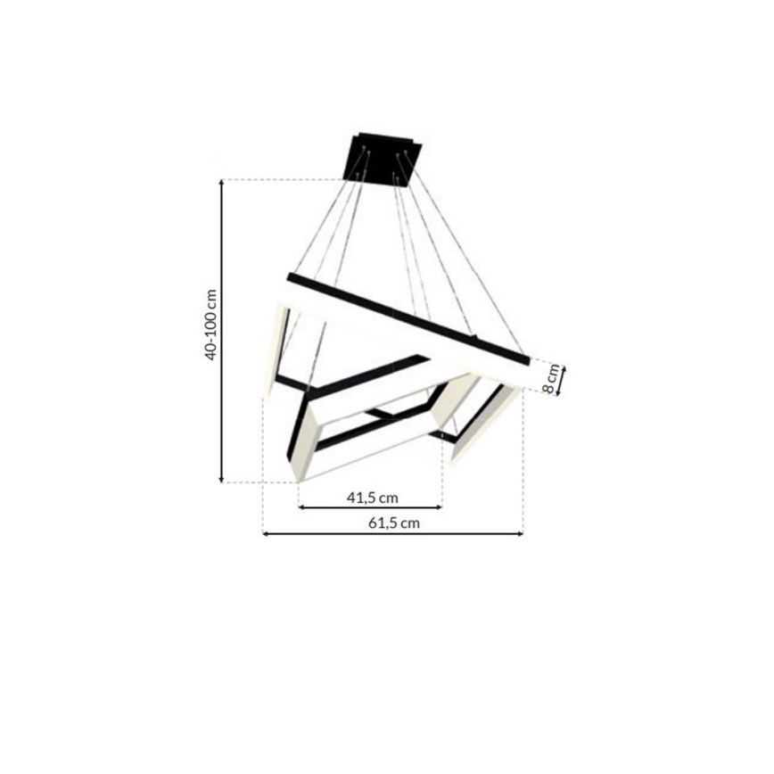 Lámpara de araña de cable LED NERO 2xLED/80W/230V