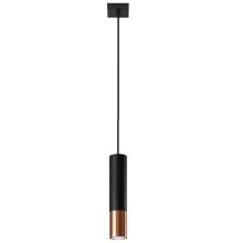 Lámpara de araña de cable LOOPEZ 1xGU10/40W/230V negro/cobre