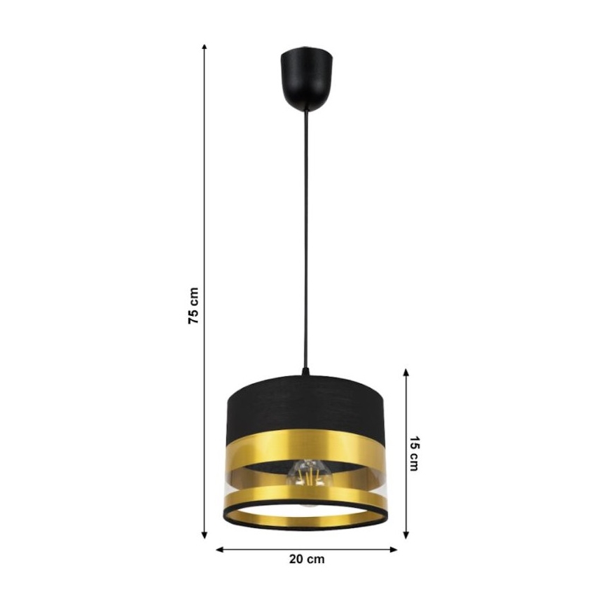 Lámpara de araña de cable MILO 1xE27/60W/230V dorado/negro