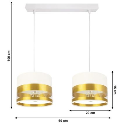 Lámpara de araña de cable MILO 2xE27/60W/230V dorado