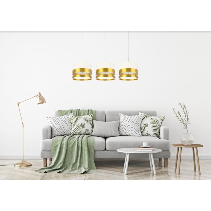 Lámpara de araña de cable MILO 3xE27/60W/230V dorado