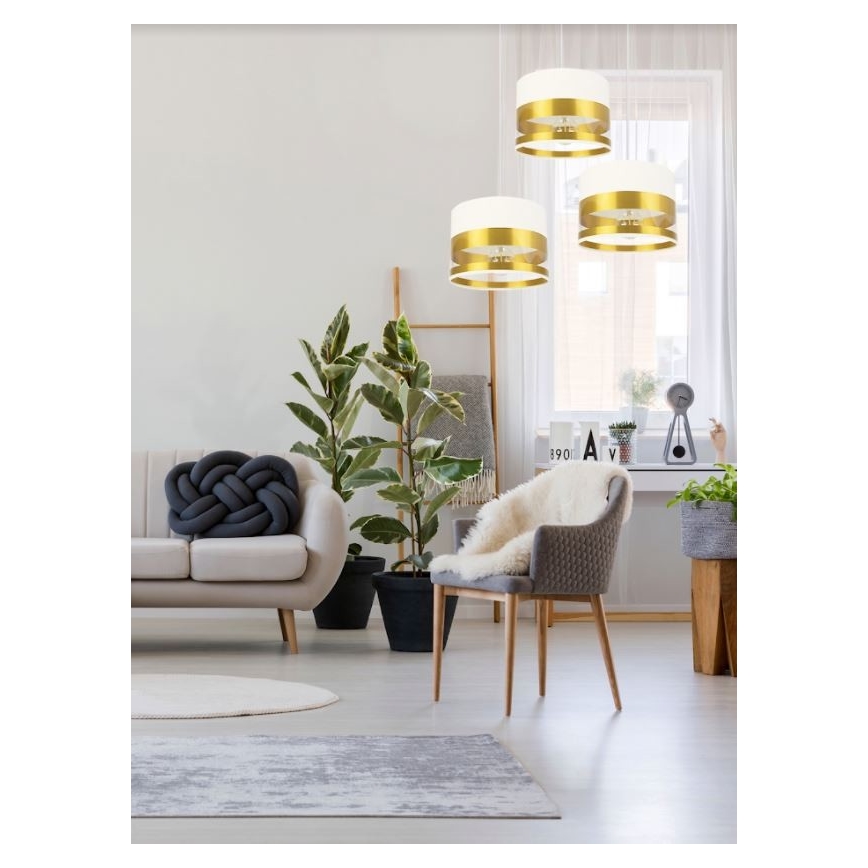 Lámpara de araña de cable MILO 3xE27/60W/230V dorado