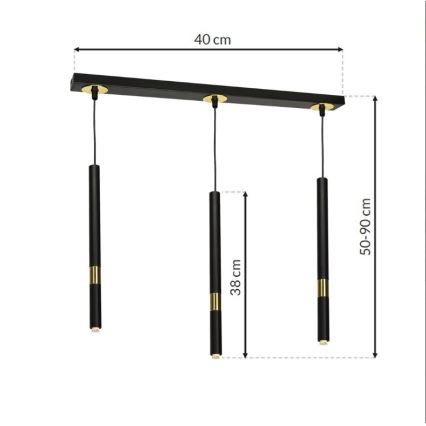 Lámpara de araña de cable MONZA 3xG9/7W/230V