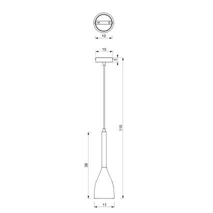 Lámpara de araña de cable MUZA NEW 1xE27/60W/230V blanco