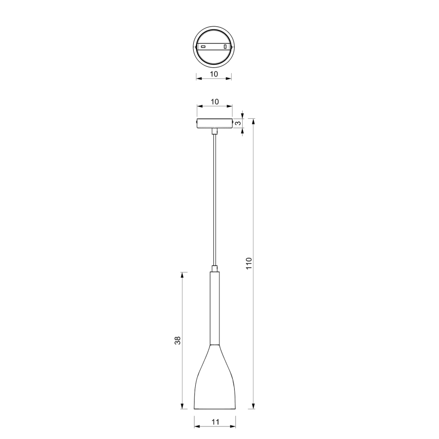 Lámpara de araña de cable MUZA NEW 1xE27/60W/230V negro