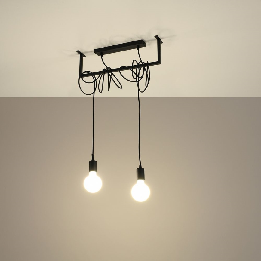 Lámpara de araña de cable SALAMANCA 2xE27/60W/230V