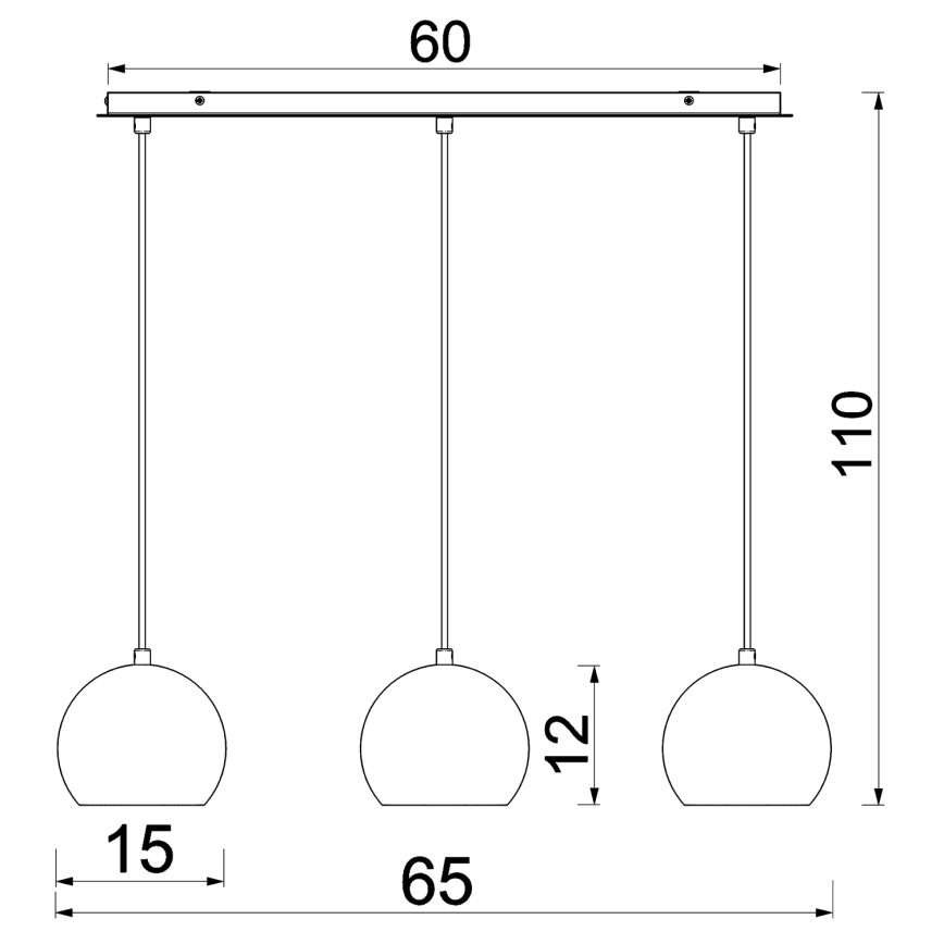 Lámpara de araña de cable SOOL 3xE27/60W/230V