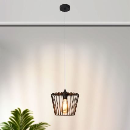 Lámpara de araña de cable TORRI 1xE27/15W/230V d. 23 cm negro