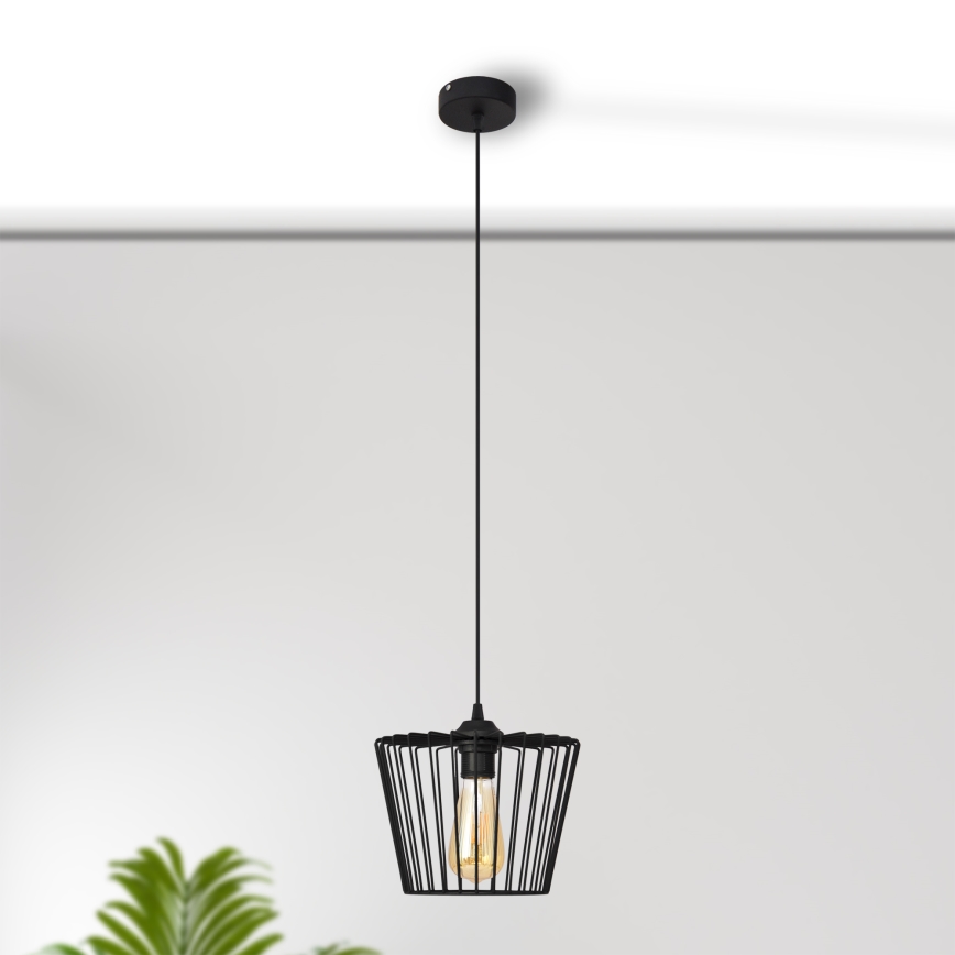 Lámpara de araña de cable TORRI 1xE27/15W/230V d. 23 cm negro