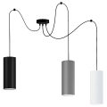 Lámpara de araña de cable ZIK 3xE27/40W/230V negro/blanco/gris