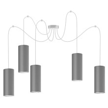 Lámpara de araña de cable ZIK 5xE27/40W/230V gris